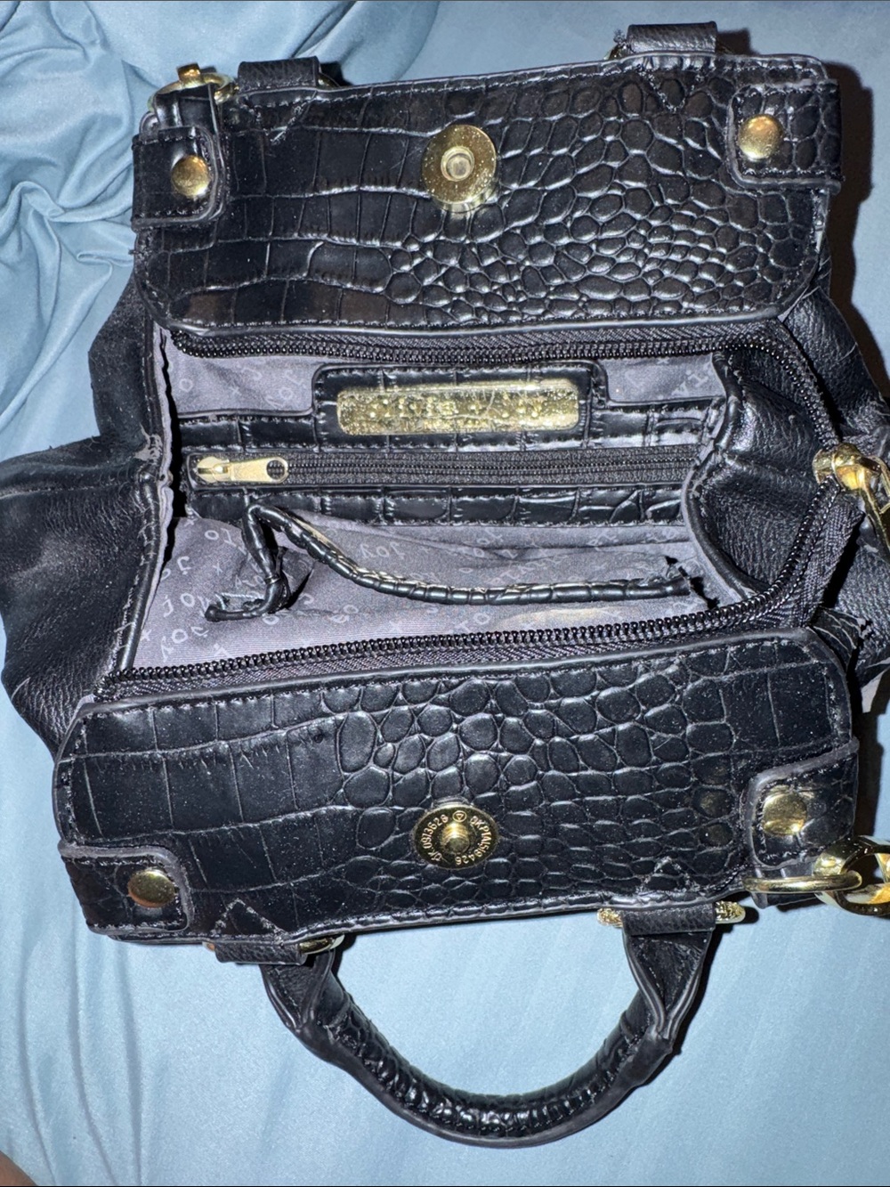 Black PLASTIC-LEATHER Chain birkin 9 inches - Picture 4 of 6